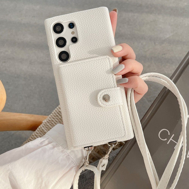 갤럭시 S26 S25 S24 S23 S22 S21 S20 S10 노트20 노트10 플러스 울트라 가죽 패턴 카드 수납 지갑 목걸이 스트랩 휴대폰 핸드폰 케이스