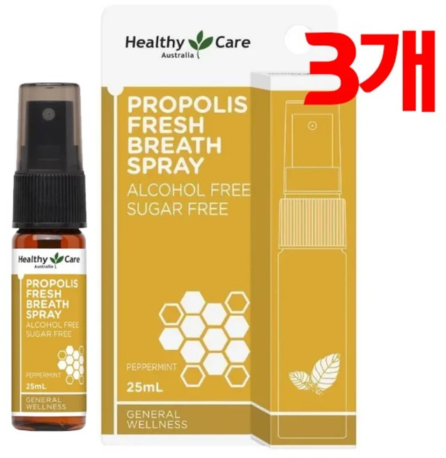 헬시케어 프로폴리스 프레쉬 구강스프레이 20ml (민트향) -3개 묶음, 3개, 25ml - 쿠팡