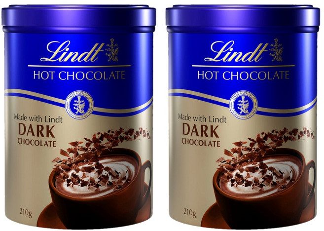 린트 다크 핫초크 코코아 플레이크 Lindt Hot Choc Flakes Dark Tin, 210g, 2개, 1개입