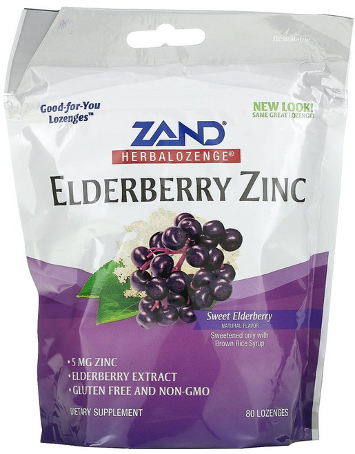 잔드 허브 로젠지 엘더베리 아연 스위트 엘더베리 80사탕, 1개