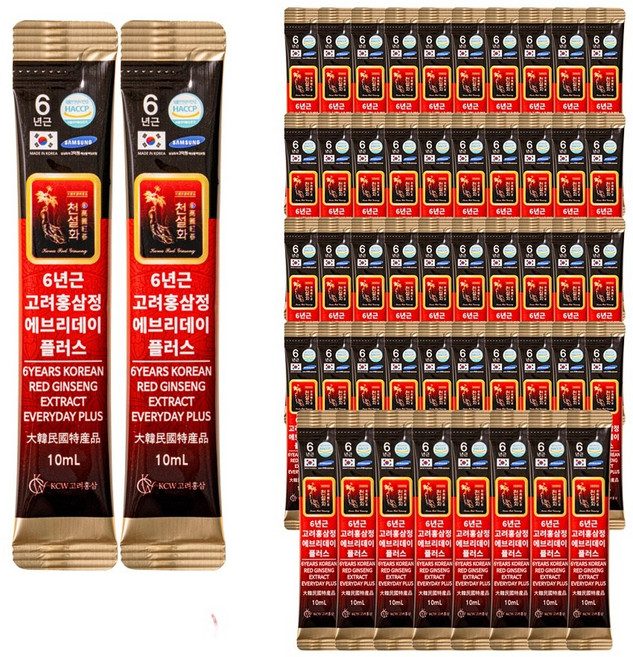천설화 6년근 고려홍삼정 에브리데이 플러스 선물형 홍삼스틱 10ml 50포, 50개