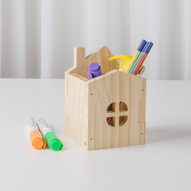 작은집 원목 연필꽂이 목공 DIY 반제품 만들기 디지우드