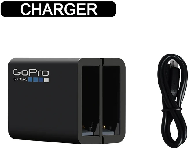 GoPro 오리지널 대용량 듀얼 배터리 및 충전기 AHDBT-401 Hero 4 블랙/실버 액션 카메라용, 03 charger