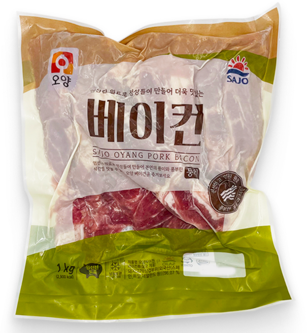 사조오양 뭉치(파지)베이컨 업소용 대용량 피자 1kg, 1개