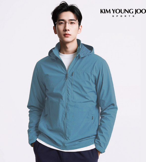 김영주스포츠 남성 경량 후드 바람막이 점퍼