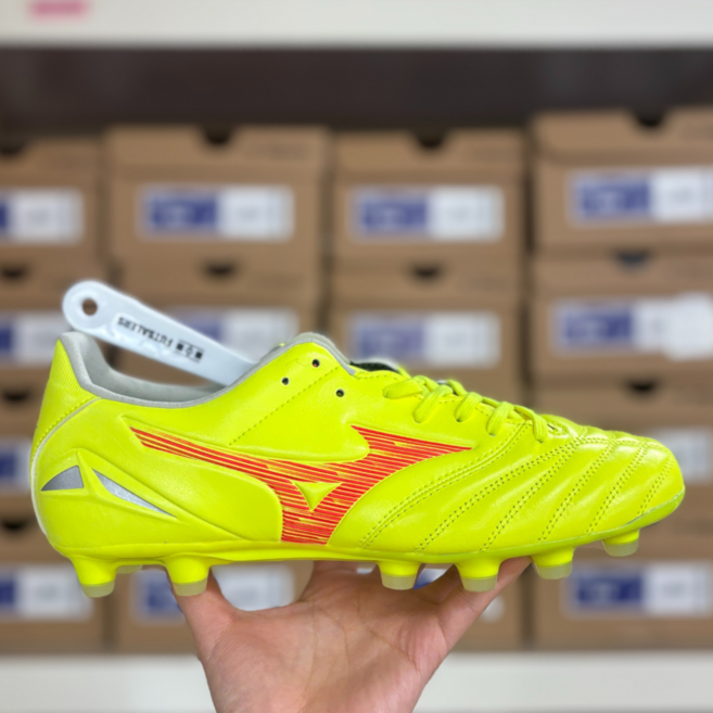미즈노 모렐리아 네오 프로 AG 캥거루 가죽 축구화 인조잔디 미니주걱 포함