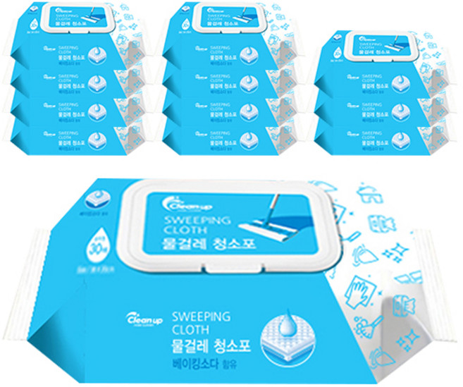 Cleanup 물걸레 청소포 실속형 30p, 12개