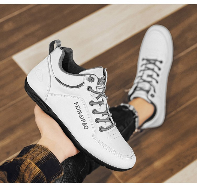 LOVFIR 남자 신발 패션 스니커즈 신발 끈 안 매도 돼 미끄럼 방지 작업 구두 키높이 스니커즈