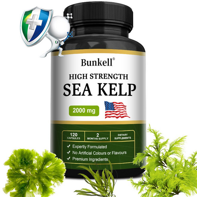 어드밴스드 해조류 캡슐 2000mg - 천연 요오드 보충제로 갑상선 건강기능 에너지 신진대사 촉진, 1개, 60회분