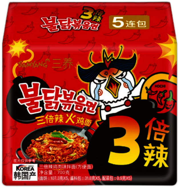 핵불닭볶음면 삼양 2배 3배 매운 불닭라면 국내산(한국)-3배 불닭볶음면, 1개
