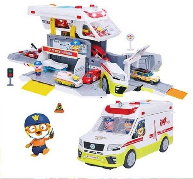 변신 뽀로로 구급차 병원 장난감 역할놀이 세트, 1박스, 단일