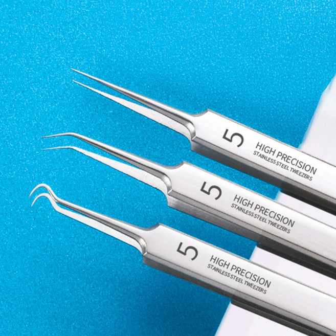 인그로운 헤어 제거 가닥 핀셋 뽑기 속눈썹 족집게 왁싱 매몰 트위저 헤어 미용 정밀 수염 털 여드름, S자형, 1개