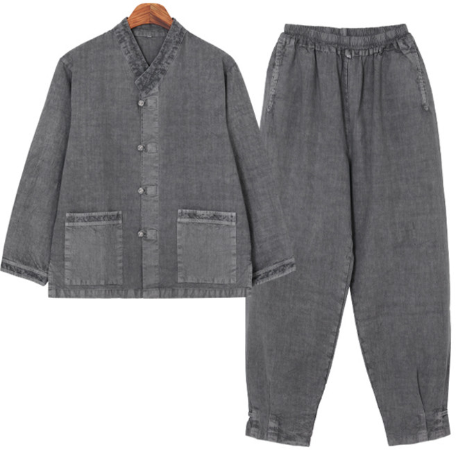 [아리랑의 봄] 20수 V넥 남녀공용 저고리 바지 한 벌