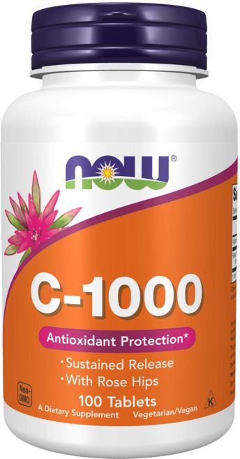 NOW Foods 維他命C-1000補充錠, 100錠, 1罐