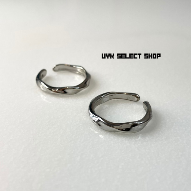 UYK SELECT SHOP 設計款戒指 可調節式 莫比烏斯波浪熔岩不規則造型