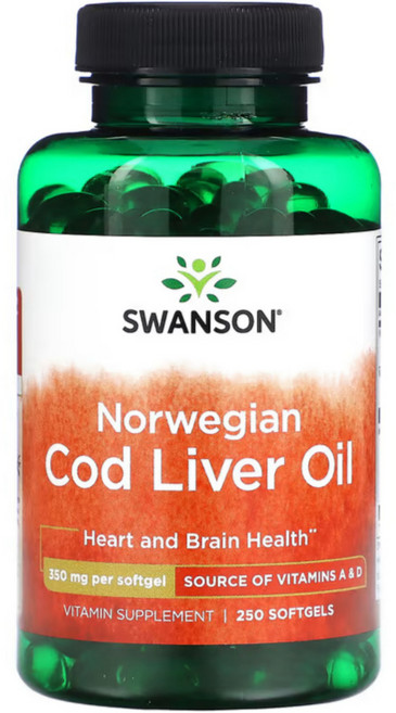 스완슨 대구 간유 350mg 250소프트젤, 1개, 250정