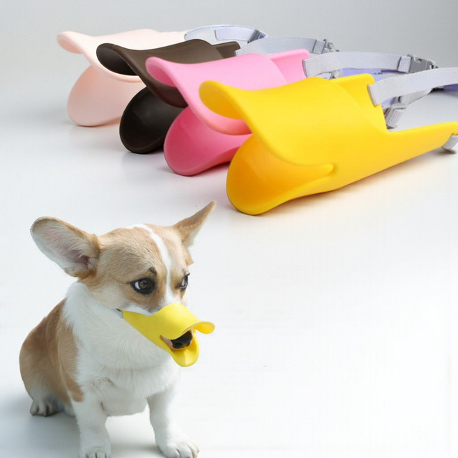 강아지 입마개 (중형) 오리 부리형 애견 마스크 입질방지 훈련용, 1개, 중형 - 색상랜덤