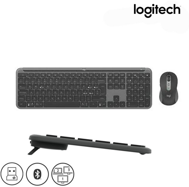 로지텍 SIGNATURE SLIM MK950 키보드 + 마우스 세트 / YR0099 + MR0091, 로지텍 MK950, 블랙, 인체공학
