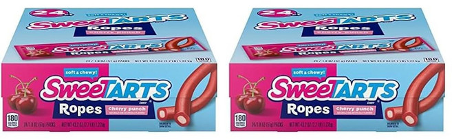 SweeTARTS 로프 캔디 사워 애플 부드럽고 쫄깃한 3.5온스(12팩), Cherry Punch, 3oz (Pack of 12)