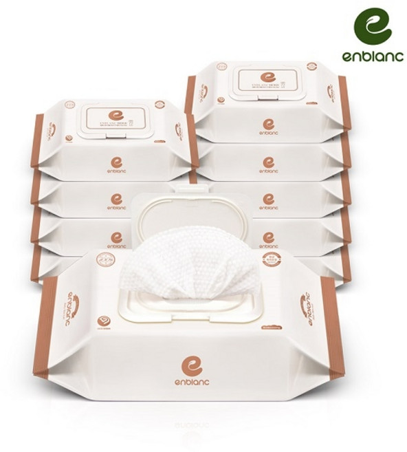 기타 [앙블랑] 프리미엄물티슈 화이트 캡형 74매x10팩, 70g, 74매, 10개