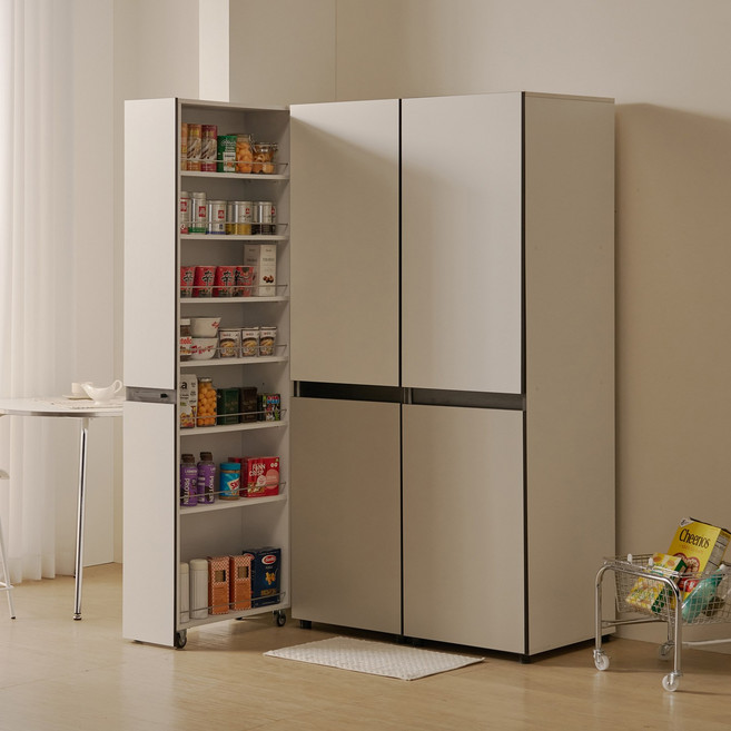 해피아이 비올레 냉장고 틈새장 틈새수납장 슬라이딩 주방수납장 비스포크 타입, 비스포크 타입 (우형), 코타화이트