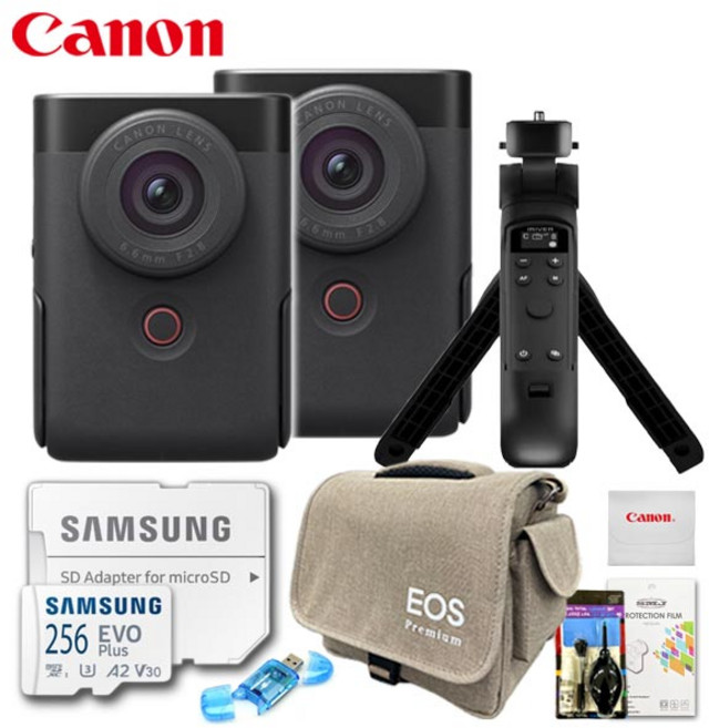 캐논 정품 PowerShot V10/아이리버 슈팅그립 패키지 7종세트/256G+슈팅그립 / TJ