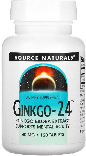 Source Naturals Ginkgo-24 40mg 120 정, 1개, 120정