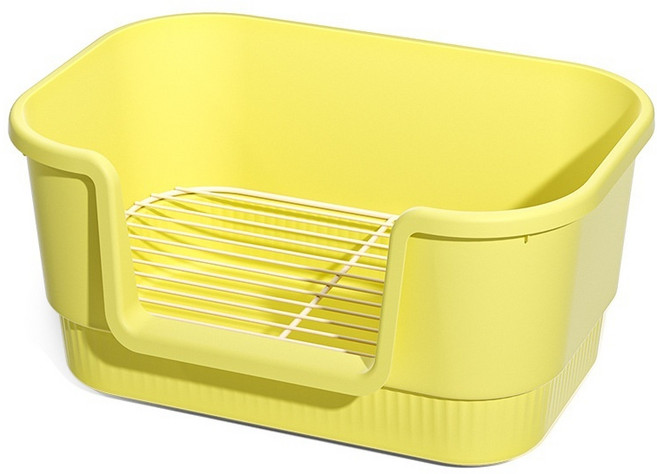 클로버 애완견 전용 욕실형 철판 배변통, 1개, 옐로우