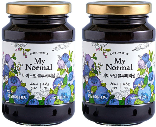 마이노멀 블루베리잼, 320g, 2개