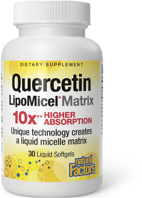 네추럴팩터스 퀘세틴 리포미셀 매트릭스 10x 하이어 앱솔션 리퀴드 소프트젤, 30정, 1개