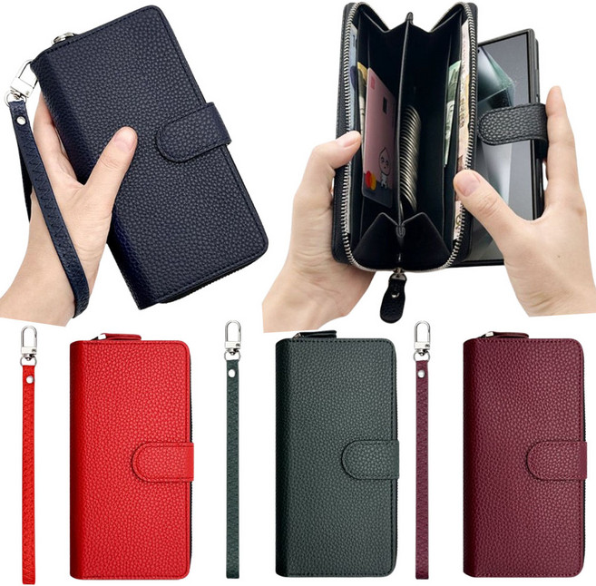갤럭시S25 SM-S931N 지퍼 스트랩 카드 지갑 휴대폰 다이어리 가죽 케이스 PDUVL