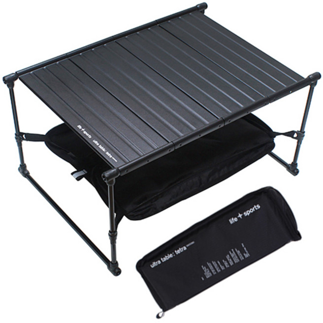 라이프스포츠 테트라 백패킹테이블 캠핑 경량 테이블, 블랙