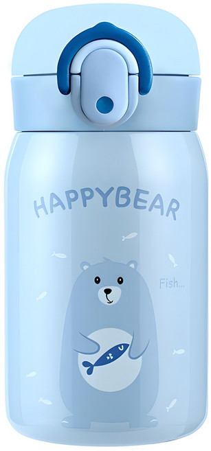 홈애니 해피베어 원터치 보온보냉병, 스카이블루, 250ml, 1개