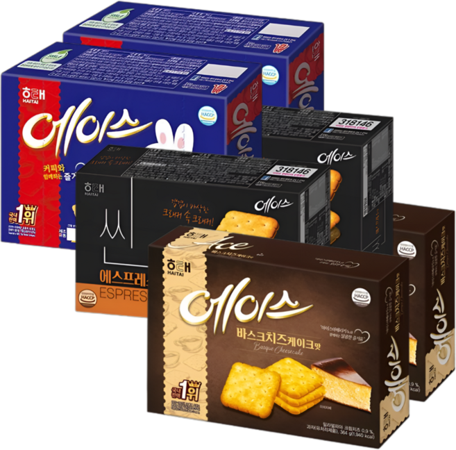 해태 에이스대용량3종 에이스(364g)+씬 에스프레소(291g)+바스크치즈케이크(364g), 2세트
