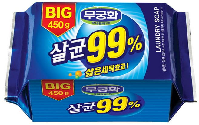 무궁화 살균 99% 빅 세탁비누, 450g, 450g, 6개