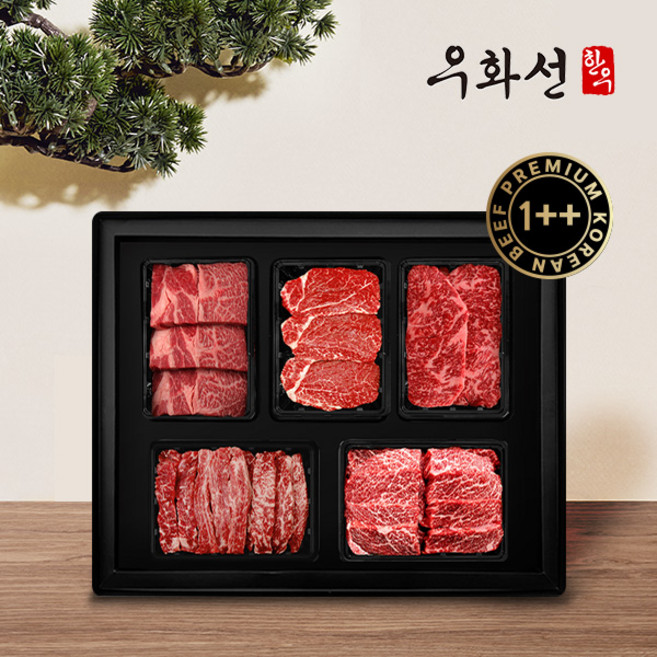 횡성한우 1++(8)등급 시그니쳐 로스세트 4호(꽃등심+안심+채끝+갈비살+살치살 각 600g/총 3.0kg)냉장, 없음, 1개