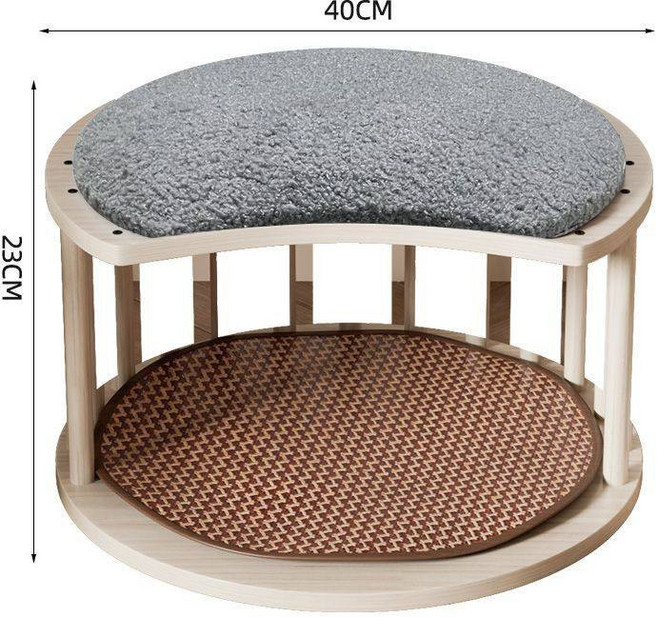 猫咪睡袋冬季保暖防寒猫窝封闭式安全感大号被窝睡眠隧道猫床拖鞋, 1개, 여름용 그레이 털 쿠션 9kg