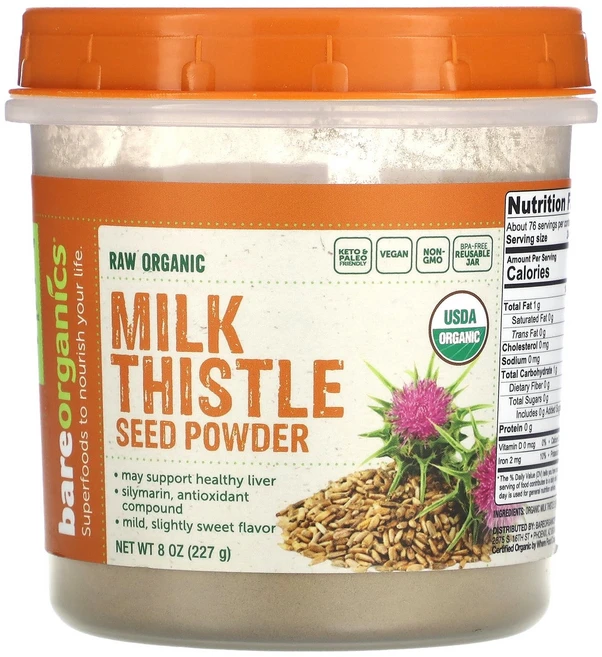 베어오가닉스 BareOrganics 무가공 유기농 밀크시슬씨 분말 227g8oz125857원산지:기타, 1개 - 쿠팡
