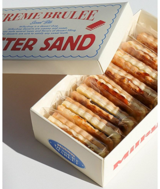 밀키샵 버터샌드 8개입, 280g, 1박스, 크렘브륄레 버터샌드