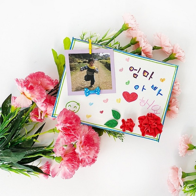 캔버스 카네이션 액자 만들기 4인세트 어버이날 스승의날 diy 키트 교구 단체 부모님 선물, 단품
