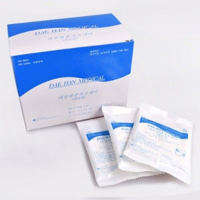 대한 멸균거즈 (7.5cm x 7.5cm 8P) 100매 3인치 가아제 드레싱, 1개