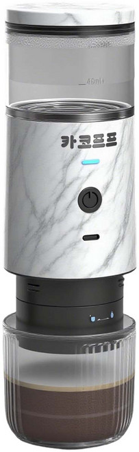 카코프프 2 IN 1 무선 휴대용 캡슐커피머신 네스프레소 호환 미니 커피머신, 하얀색