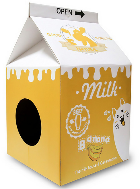 차즈마켓 고양이 하우스 우유박스 숨숨집, 바나나우유
