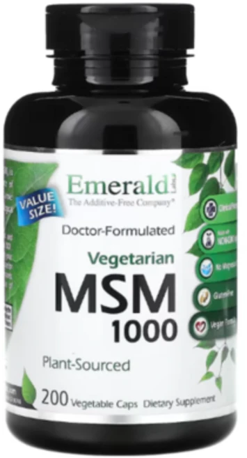 [정품보장]에메랄드랩스 식이유황 Emerald Labs MSM 1000mg 200정, 1병 - 쿠팡