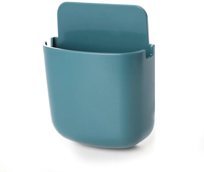 리모컨 정리함 벽걸이 무타공 휴대폰 충전 거치대 침대 옆 수납함, 스모그 블루, 1개