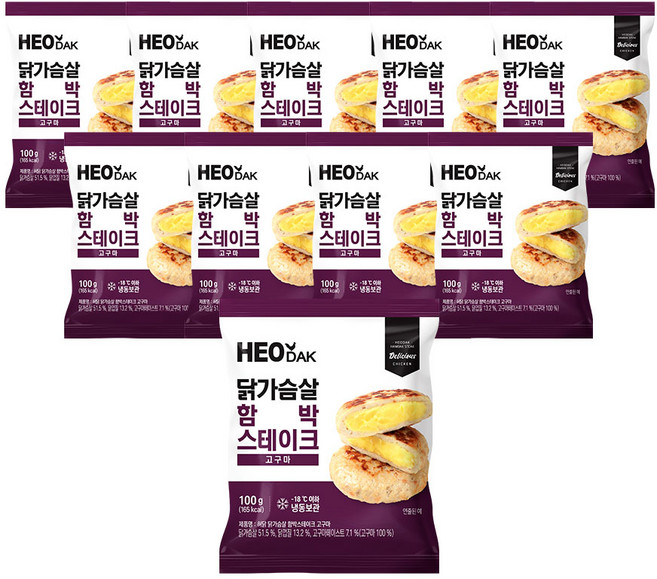 허닭 닭가슴살 함박스테이크 고구마 100g, 10개