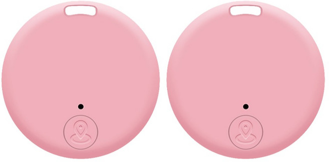스마트 미니 GPS 추적기 무선 지갑 반려동물 열쇠 고양이 개 분실 방지 로케이터 및 안드 4 3 이상 블루투스, 06 Pink 2pcs, 06 Pink 2pcs