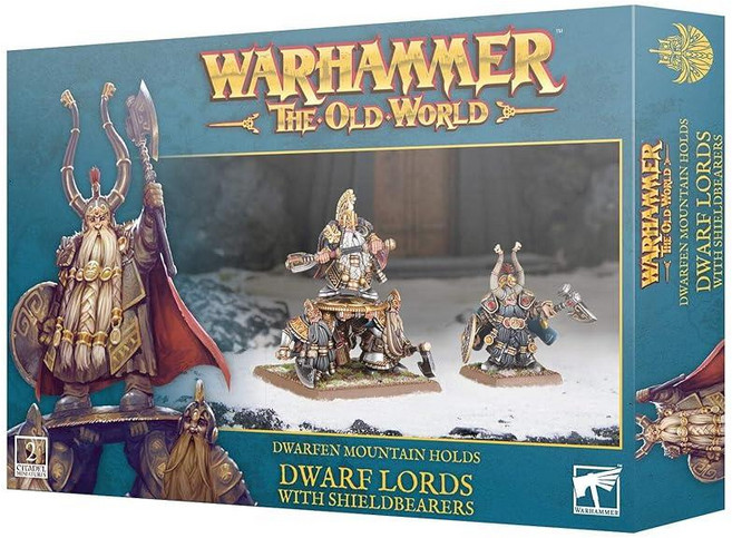 Warhammer: The Old World - Dwarfen Mountain Holds: Dwarf Lords with Shieldbearers 소장용 피규어 성인 및 어린이, Warhammer: The Old World - Dwa