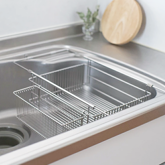 라바제 일본 확장형 길이조절 스텐 설거지 식기 건조대