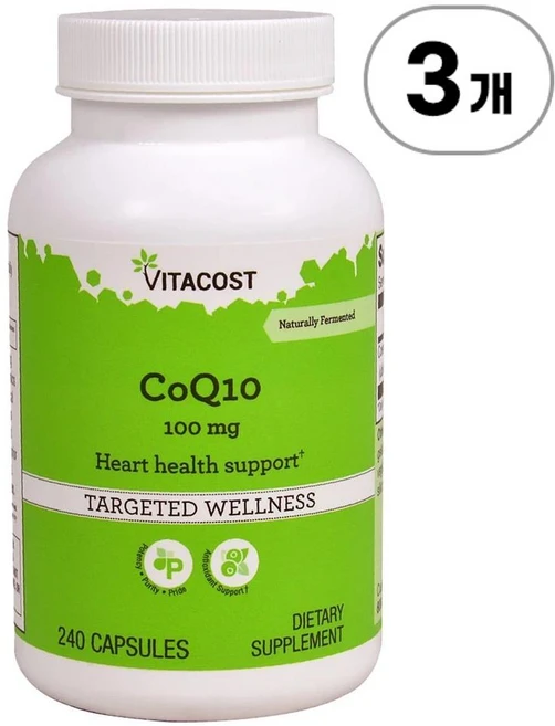 비타코스트 코큐텐 100mg Vitacost CoQ10 100 mg 240정, 3개 - 쿠팡